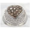 Image 5 : 1.50ctw Brown and White Diamond Ring - 14KT White Gold