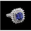 Image 1 : 2.97ct Tanzanite and Diamond Ring - 14KT White Gold