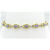 Image 2 : 2.40ctw Tanzanite and Diamond Bracelet - 14KT Yellow Gold