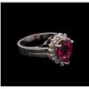 Image 2 : 2.25ct Pink Tourmaline and Diamond Ring - 14KT White Gold