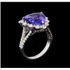Image 5 : 14KT White Gold 5.30ct Tanzanite and Diamond Ring