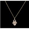 Image 2 : 0.68ctw Diamond Pendant With Chain - 14KT Yellow Gold