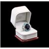 Image 2 : GIA Cert 18.88ct Blue Sapphire, Paraiba Tourmaline and Diamond Ring - 18KT White