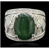 Image 4 : 14KT White Gold 6.63ct Emerald and Diamond Ring