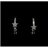 Image 1 : 0.03ctw Diamond Hoop Earrings - 14KT White Gold