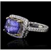 Image 1 : 14KT Two-Tone Gold 4.29ct Tanzanite and Diamond Ring