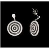 Image 2 : 1.11ctw Black Diamond Earrings - 14KT White Gold