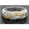 Image 8 : 0.15ctw Multicolor Diamond Ring - 14KT Two-Tone Gold