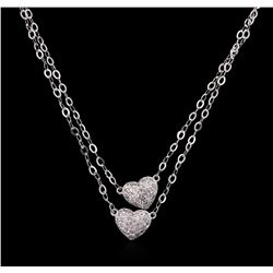 0.40ctw Diamond Heart Necklace - 14KT White Gold