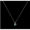 Image 2 : 0.89ct Emerald and Diamond Pendant With Chain - 18KT Yellow Gold