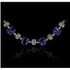 Image 1 : 14KT White Gold 51.10ctw Tanzanite and Diamond Necklace