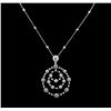 Image 1 : 2.87ctw Diamond Pendant With Chain - 14KT White Gold