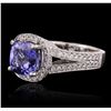 Image 2 : 18KT White Gold 2.81ct Tanzanite and Diamond Ring
