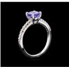 Image 3 : 1.30ct Tanzanite and Diamond Ring - 14KT White Gold