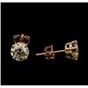 Image 2 : 2.61ctw Diamond Stud Earrings - 14KT Rose Gold