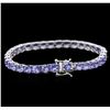 Image 2 : 14.70ctw Tanzanite Bracelet - 14KT White Gold