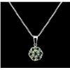 Image 1 : 2.10ctw Sapphire Pendant With Chain - 14KT White Gold