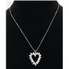 Image 2 : 1.00ctw Diamond Heart Pendant With Chain - 14KT White Gold