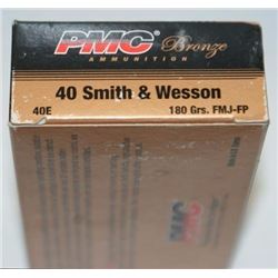 *AMMO* PMC 40E Bronze 40 Smith & Wesson Full Metal Jacket Flat Point 180 GR (500 ROUNDS) 74156907045