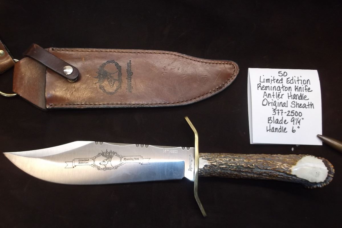 Limited Edition Remington Knife w/Antler Handle and Original Sheath