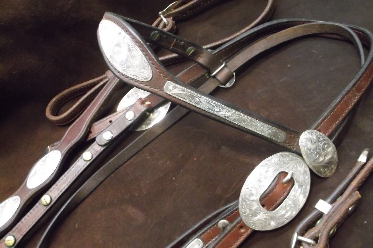 Matching Silver Headstall and Breast Collar Made by Carlos from Santa