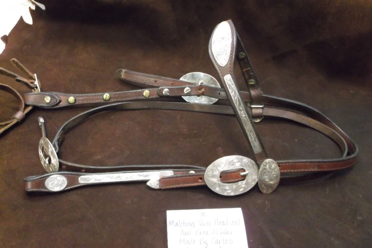 Matching Silver Headstall and Breast Collar Made by Carlos from Santa