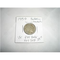 1915-D *EXTREMELY RARE KEY DATE* BUFFALO NICKEL BOOK VALUE $35.00+ *NICE EARLY GOOD GRADE* NICKEL!!