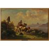 Image 1 : Attributed to Edmund Mahlknecht (1820-1903), Austrian, FARMER ON HORSEBACK WITH LIVESTOCK BY LA...