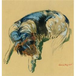 William (Dennis W.) Dring (1904-1990 (73?), British, STUDY OF A DOG SLEEPING, Watercolour; sign...