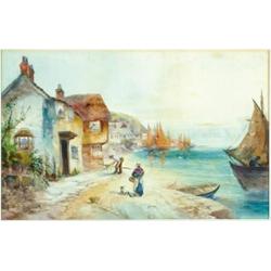 Charles H** C** Baldwyn (1859-1943), British, THE OLD PORT; THE OLD HARBOUR, Pair of watercolou...