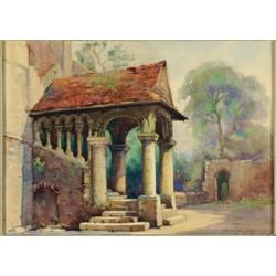 Robert Herdman-Smith (1879- ), British, NORMAN STAIRCASE, CANTERBURY, Watercolour; signed lower...