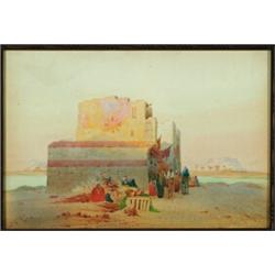 Augustus Osborne Lamplough (1877-1930), British, RUE ARAB LE LUXOR, Watercolour; signed and dat...