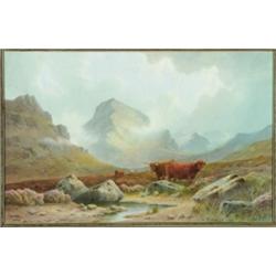 Charles E** Hannaford (1863-1955), British, RISING MISTS - PASS OF GLENCOE, ARGYLESHIRE, SCOTLA...