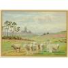 Image 1 : William Sidney Cooper (1854-1927), British, SHEEP AND DROVER ON COUNTRY ROAD, Watercolour; sign...