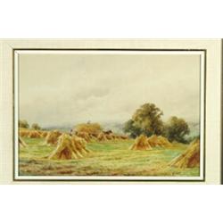 Henry H** Parker ((1858-1930), British, A SURREY CORNFIELD, NEAR REIGATE, Watercolour; signed l...