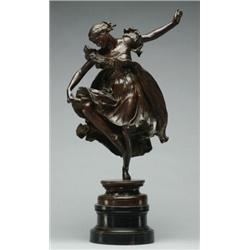 Sir William Hamo Thornycroft (1850-1925), British, JOY, Bronze with brown patina; signed and da...