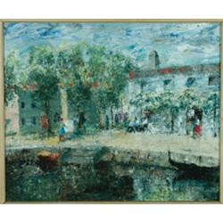 Nairne Tate (20th Century), British, VENETIAN SCENE, Oil on board; signed and dated 1982 lower...