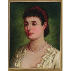 Miss A**A** Graham Montgomery (fl. 1880-1884), British, PORTRAIT OF LADY VENTRY, Oil on canvas;...