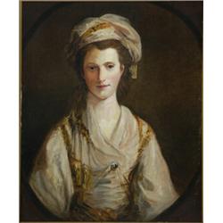 School of Sir Joshua Reynolds (1723-1792), British, PORTRAIT OF A LADY IN TURKISH DRESS, Oil on...