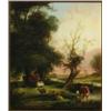 Image 1 : Attributed to William Shayer Sr. (1788-1879), CATTLE BY A STREAM, Oil on canvas; bears signatur...