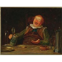 Henry Gillard Glindoni (1852-1913), British, SIMON THE CELLARER, Oil on canvas; signed lower le...