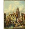 Image 1 : Henry SchSfer (19th Century) , British/French, CONTINENTAL TOWN SCENES, Pair of oils on canvas;...