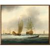 Image 1 : Tim Thompson (20th Century), British, YACHT RUNNING ASTERN OF DUTCH EAST INDIAMAN, Oil on panel...