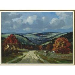 Campbell A. Mellon (1876-1955), British, THE STROUD VALLEY LATE OCTOBER 1933, Oil on panel; sig...