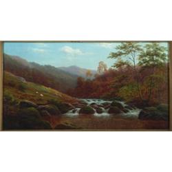 William Mellor (1851-1931) , British, ON THE ROTHAY NEAR GRASMERE, Oil on canvas; signed lower...