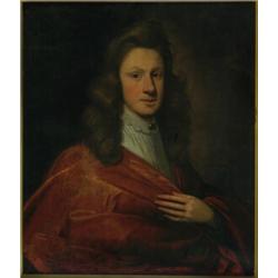 17th/18th Century British, PORTRAIT OF COLLEY A. SHOR....., Oil on canvas; titled indistinctly...