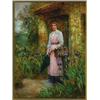 Image 1 : Henry John Yeend King (1855-1924), British, AT THE COTTAGE DOOR, Oil on board; signed lower lef...