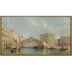 James Edwin Meadows (1828-1888), British, THE RIALTO BRIDGE, Oil on canvas; signed and dated 18...