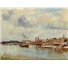 Image 1 : Edward Seago (1910-1974), British, THE RIVERSIDE, KINGS LYNN, Oil on canvas; signed lower left,...