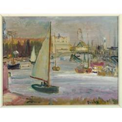 Ronald Ossory Dunlop (1894-1973), Irish, LITTLEHAMPTON, SUSSEX, Oil on board; signed lower righ...